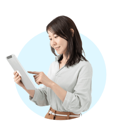 young business woman holding tablet